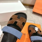 Hermes Unisex Chypre Sandal-Blue/Brown H222856ZHME390