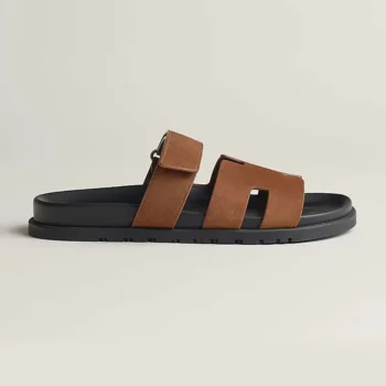 Hermes Unisex Chypre Sandal-Brown H222856ZHE5415