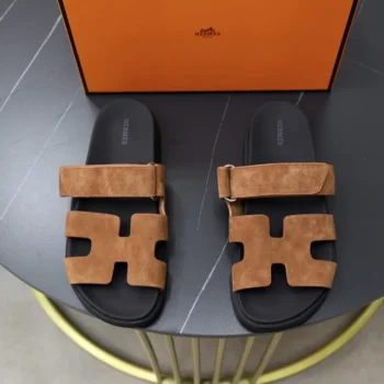 Hermes Unisex Chypre Sandal-Brown H222856ZHE5415