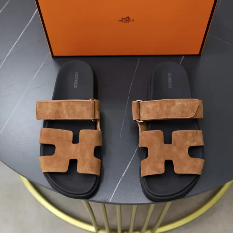 Hermes Unisex Chypre Sandal-Brown H222856ZHE5415
