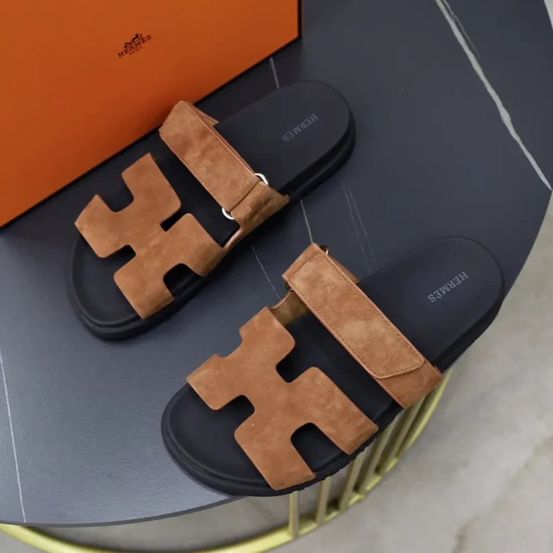 Hermes Unisex Chypre Sandal-Brown H222856ZHE5415