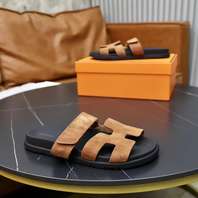 Hermes Unisex Chypre Sandal-Brown H222856ZHE5415