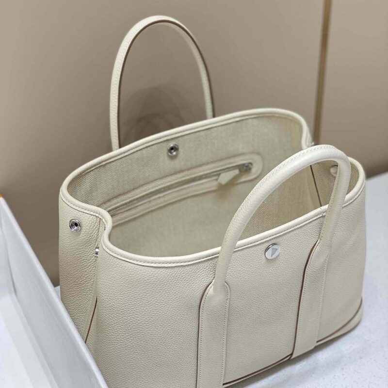 Hermes Unisex Garden Party 30 Voyage Bag-White