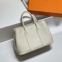 Hermes Unisex Garden Party 30 Voyage Bag-White (1)