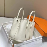 Hermes Unisex Garden Party 30 Voyage Bag-White (1)