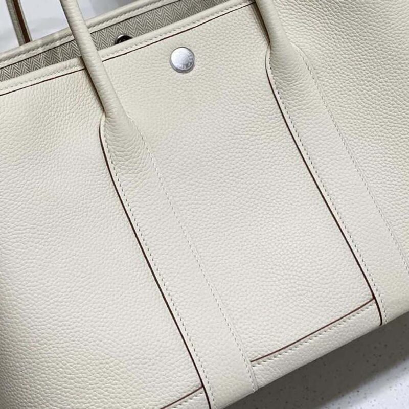 Hermes Unisex Garden Party 30 Voyage Bag-White