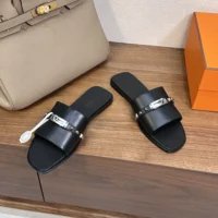 Hermes Unisex Giulia Sandal-Black H242099Z (1)