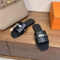 Hermes Unisex Giulia Sandal-Black H242099Z (1)