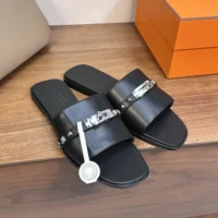 Hermes Unisex Giulia Sandal-Black H242099Z (1)