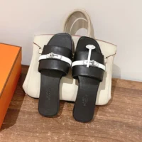 Hermes Unisex Giulia sandal-BlackWhite H251028Z (9)