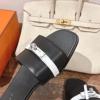 Hermes Unisex Giulia sandal-BlackWhite H251028Z (9)