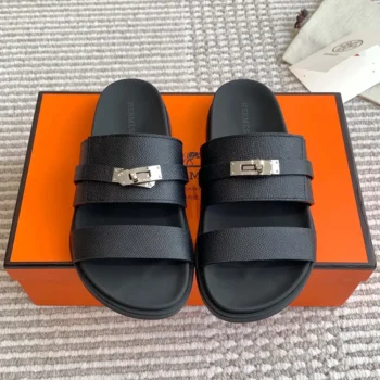 Hermes Unisex Jackson Sandal-Black H252942Z