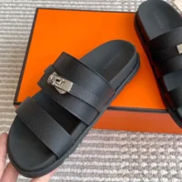 Hermes Unisex Jackson Sandal-Black H252942Z (1)