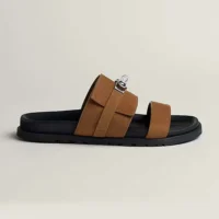 Hermes Unisex Jackson Sandal-Brown H242952Z