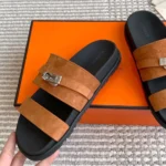 Hermes Unisex Jackson Sandal-Brown H242952Z