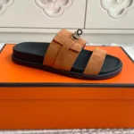 Hermes Unisex Jackson Sandal-Brown H242952Z
