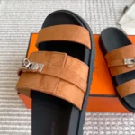 Hermes Unisex Jackson Sandal-Brown H242952Z