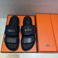 Hermes Unisex Jackson Sandal-Navy H242949Z (1)