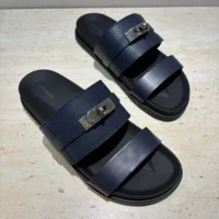 Hermes Unisex Jackson Sandal-Navy H242949Z (1)