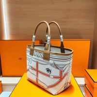 Hermes Unisex Steeple 25 Cais Ecru Tote Bag-Brown H083877CKAA (1)