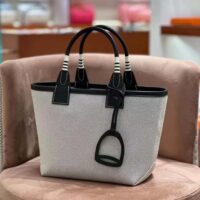Hermes Unisex Steeple 25 Ecru Tote Bag-Black H083618CKAE (1)