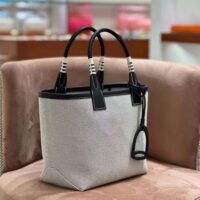 Hermes Unisex Steeple 25 Ecru Tote Bag-Black H083618CKAE (1)