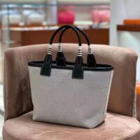 Hermes Unisex Steeple 25 Ecru Tote Bag-Black H083618CKAE (1)