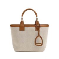 Hermes Unisex Steeple 25 Ecru Tote Bag-Brown H083611CKAE