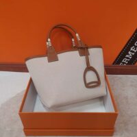 Hermes Unisex Steeple 25 Ecru Tote Bag-Brown H083611CKAE (1)