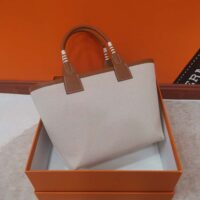 Hermes Unisex Steeple 25 Ecru Tote Bag-Brown H083611CKAE (1)