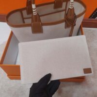 Hermes Unisex Steeple 25 Ecru Tote Bag-Brown H083611CKAE (1)