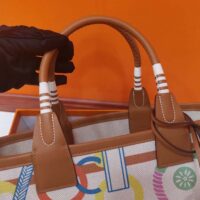 Hermes Unisex Steeple 25 Ecru Tote Bag-Green H083621CKAA (1)