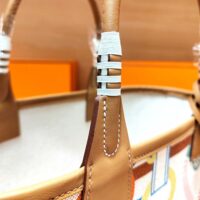 Hermes Unisex Steeple 25 Ecru Tote Bag-Orange H083621CKAB (1)
