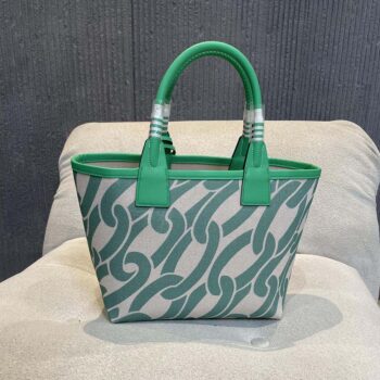 Hermes Unisex Steeple 25 Ecru Tote Bag-Green H084533CKAA