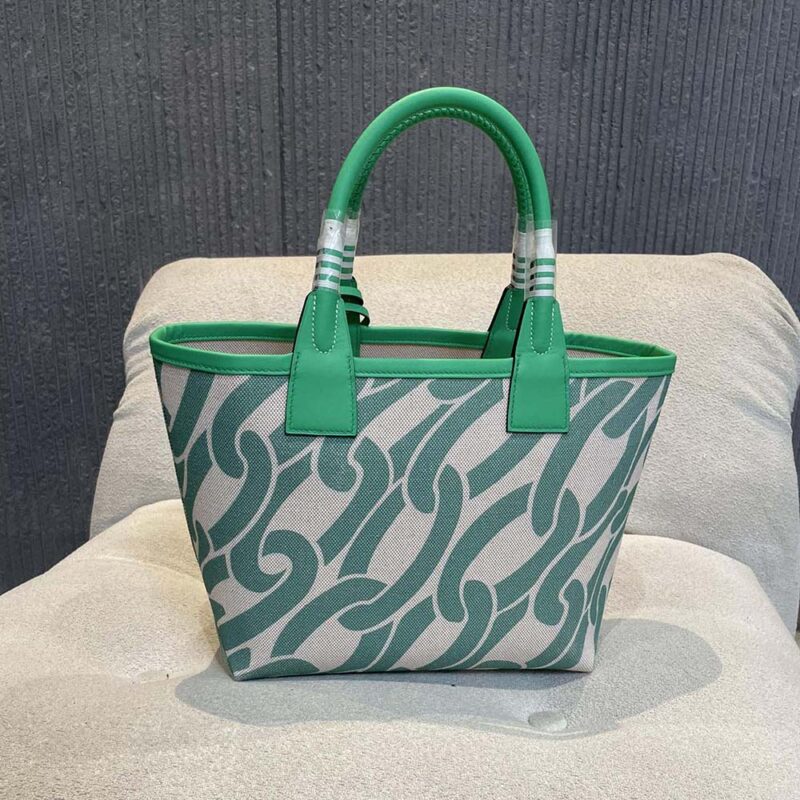 Hermes Unisex Steeple 25 Ecru Tote Bag-Green H084533CKAA