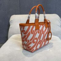 Hermes Unisex Steeple 25 Ecru Tote Bag-Orange H084533CKAB (1)