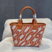 Hermes Unisex Steeple 25 Ecru Tote Bag-Orange H084533CKAB (1)