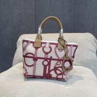 Hermes Unisex Steeple 25 Ecru Tote Bag-Purple H083621CKAC (1)