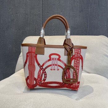 Hermes Unisex Steeple 25 Tote Bag-Orange H084313CKAA