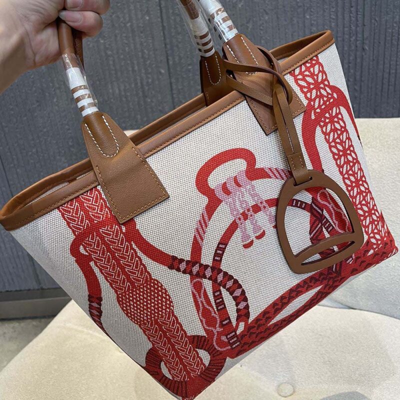 Hermes Unisex Steeple 25 Tote Bag-Orange H084313CKAA