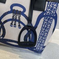 Hermes Unisex Steeple 25 Ecru Tote Bag-Blue H084312CKAB