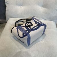 Hermes Unisex Steeple 25 Ecru Tote Bag-Blue H084312CKAB