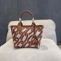 Hermes Unisex Steeple 28 Ecru Tote Bag-Brown H084532CKAC (1)