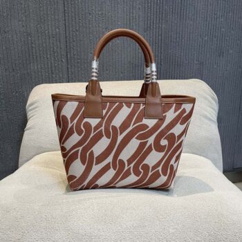 Hermes Unisex Steeple 28 Ecru Tote Bag-Brown H084532CKAC