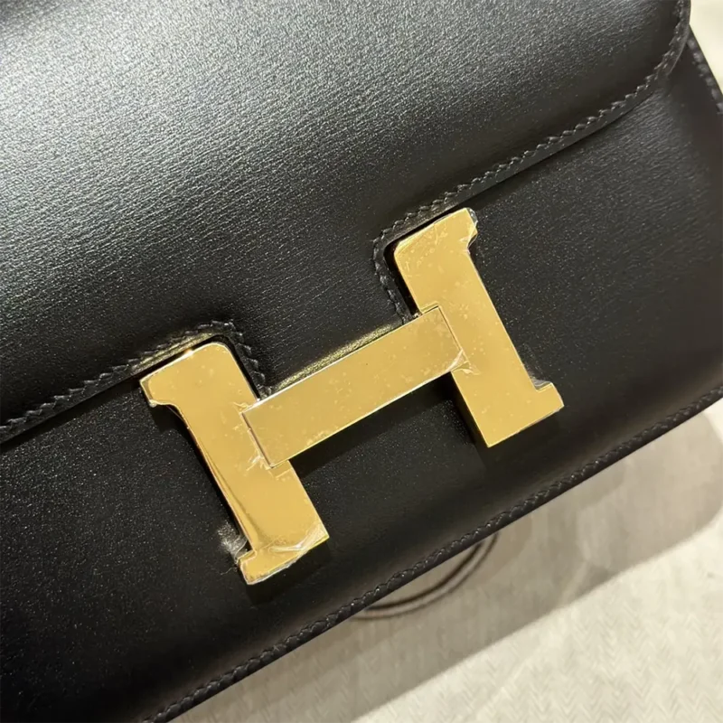 Hermes Women Constance 19 Bag Box Calf Leather-Black