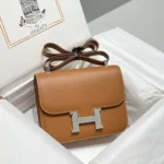Bolso Hermes Constance 19 para mujer, piel Epsom, marrón