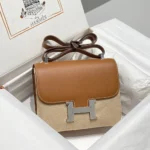 Bolso Hermes Constance 19 para mujer, piel Epsom, marrón