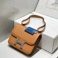 Hermes Women Constance 19 Bag Epsom Leather-BrownSilver (10)