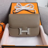 Hermes Women Constance 19 Bag Epsom Leather-GreySilver (10)