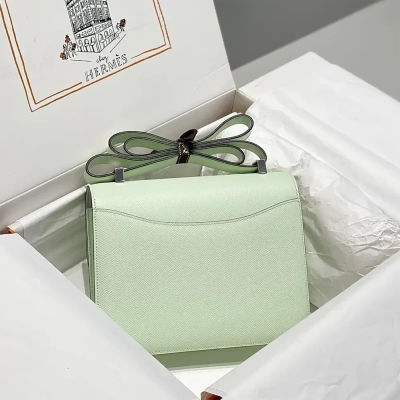Hermes Women Constance 19 Bag Epsom Leather-Lime/Silver